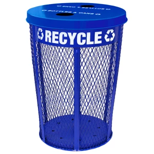 Witt Industries Flat Top EXP Collection Recycling Containers in Blue