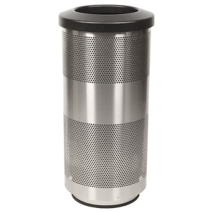 Witt Industries Standard Perforated Collection Stainless Collection Trash Bins in Stainless Steel