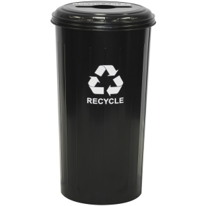 Witt Industries Waste Basket Collection Recycling Trash Can in Black