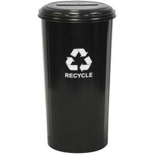 Witt Industries Waste Basket Collection Recycling Trash Can in Black