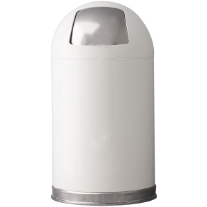 Witt Industries Push Top Standard Collection Trash Cans in White