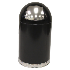 Witt Industries Push Top Standard Collection Waste Containers in Black
