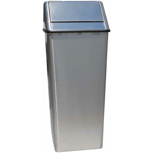Witt Industries Waste Watchers Collection Swing Top Indoor Trash Cans in Stainless Steel