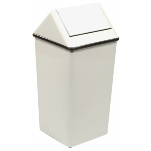 Witt Industries Waste Watchers Collection Swing Top Indoor Trash Can in White