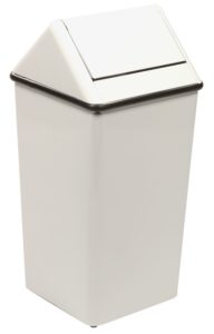 Witt Industries Waste Watchers Collection Swing Top Indoor Trash Can in White