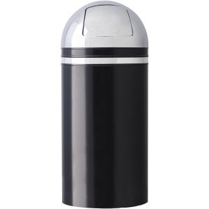 Witt Industries Dome Top Standard Series Collection Trash Cans in Black