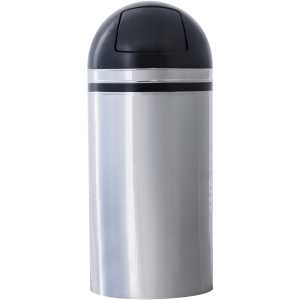 Witt Industries Dome Top Standard Series Collection Metal Trash Cans in Stainless Steel
