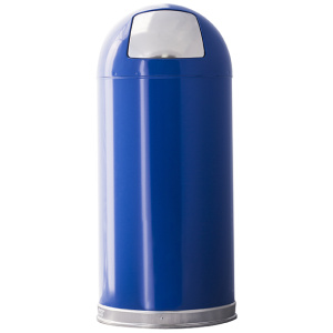 Witt Industries Push Top Standard Collection Industrial Garbage Cans in Blue