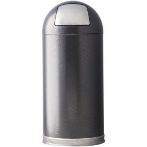Witt Industries Push Top Standard Collection Trash Bins in Black