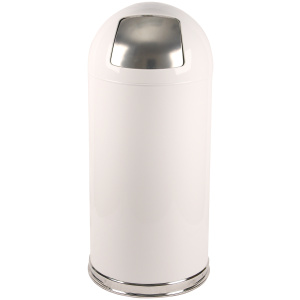 Witt Industries Push Top Standard Collection Waste Containers in White