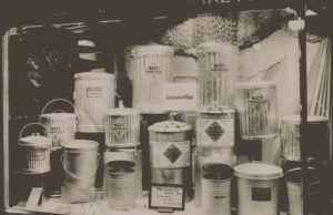 Historical Photo of Witt Metal Garbage Cans and Pails Showcased