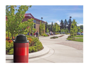 Witt Industries Standard Series Collection Dome Top Commercial Waste Receptacles in Red