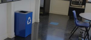 Witt Industries Geocube Collection Recycling Trash Cans in Blue