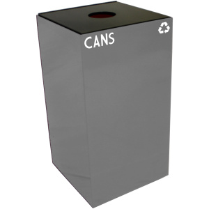 Witt Industries Geo Cube Collection Recycling Trash Can in Slate