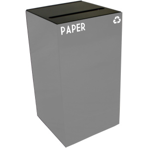 Witt Industries Geo Cube Collection Recycling Trash Cans in Slate