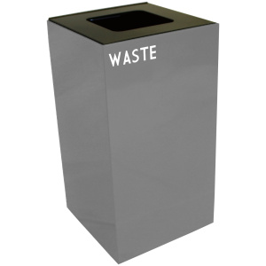 Witt Industries Geo Cube Collection Waste Receptacles in Slate