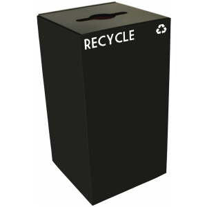 Witt Industries Geo Cube Collection Recycling Trash Can in Black