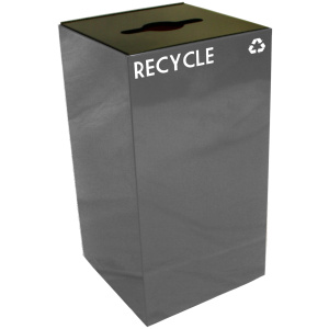 Witt Industries Geo Cube Collection Recycling Trash Can in Slate