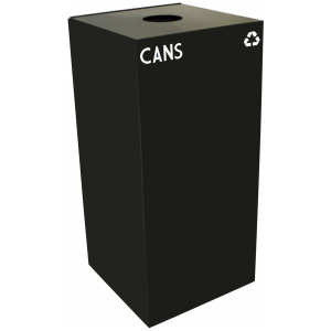 Witt Industries Geo Cube Collection Recycling Trash Cans in Black