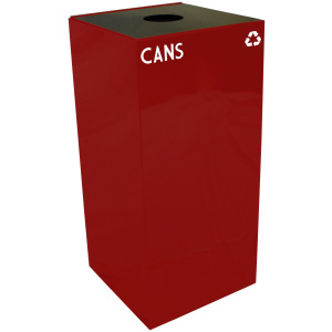 Witt Industries Geo Cube Collection Recycling Trash Can in Red