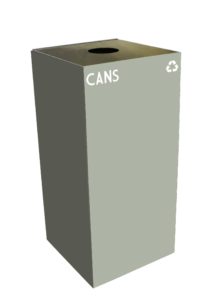 Witt Industries Geo Cube Collection Recycling Trash Can in Slate