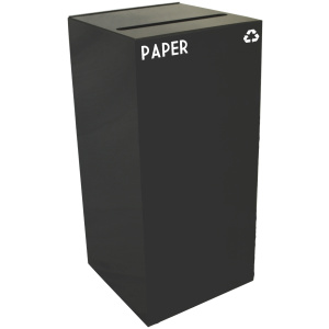 Witt Industries Geo Cube Collection Recycling Trash Can in Black
