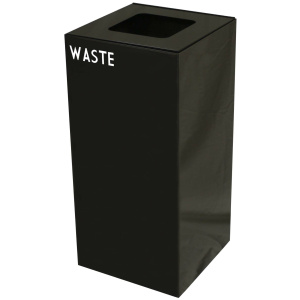 Witt Industries Geo Cube Collection Metal Garbage Cans in Black
