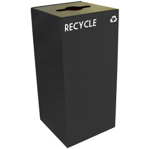 Witt Industries Geo Cube Collection Recycling Trash Cans in Black