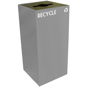 Witt Industries Geo Cube Collection Recycling Trash Cans in Slate