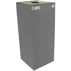 Witt Industries Geo Cube Collection Recycling Trash Can in Slate