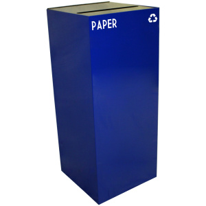 Witt Industries Geo Cube Collection Recycling Trash Cans in Blue