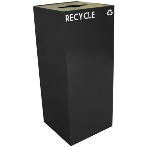 Witt Industries Geo Cube Collection Recycling Trash Can in Black