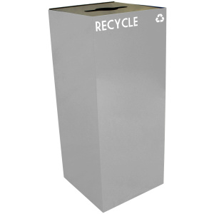 Witt Industries Geo Cube Collection Recycling Trash Can in Slate