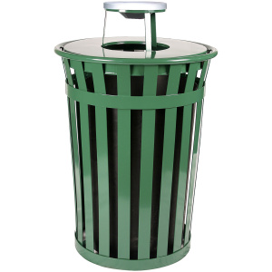 Witt Industries Oakley Standard Collection Ash Top Outdoor Garbage Cans in Green