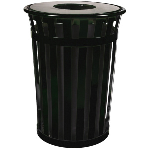 Witt Industries Oakley Standard Collection Flat Top Commercial Trash Can in Black