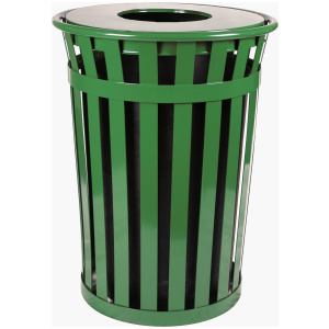 Witt Industries Oakley Standard Collection Flat Top Outdoor Trash Can in Green