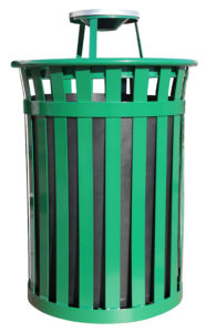 Witt Industries Oakley Collection Ash Top Trash Bins in Green