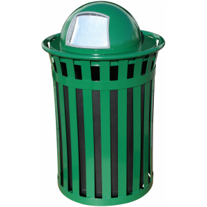 Witt Industries Oakley Collection Dome Top Waste Baskets in Green