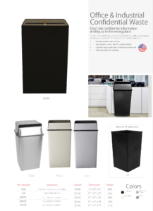 Witt Office and Industrial Confidential Waste Trash Cans Catalog Page Transparent
