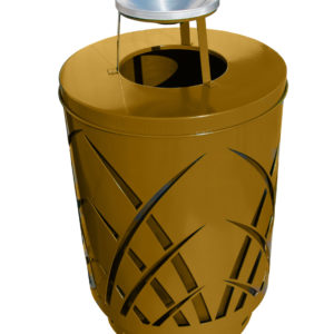 Witt Industries Sawgrass Collection Ash Top Metal Trash Cans in Brown