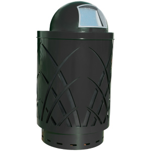 Witt Industries Sawgrass Collection Dome Top Outdoor Garbage Cans in Black
