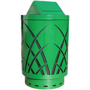 Witt Industries Sawgrass Collection Swing Top Metal Garbage Cans in Green