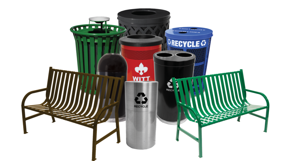 Witt Products Collage of Benches and Receptacles Transparent Background