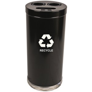 Witt Industries Emoti-Can Recycling Series Collection Recycling Trash Can in Black