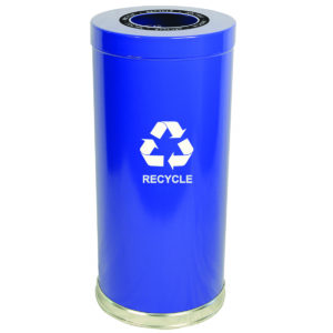 Witt Industries Emoti-Can Recycling Series Collection Recycling Trash Cans in Blue