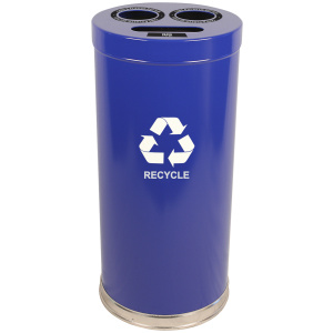 Witt Industries Emoti-Can Recycling Series Collection Recycling Trash Can in Blue
