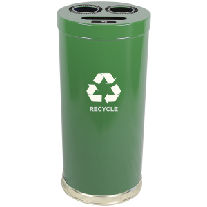 Witt Industries Emoti-Can Recycling Series Collection Recycling Trash Can in Green