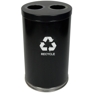 Witt Industries Emoti-Can Recycling Series Collection Recycling Trash Can in Black