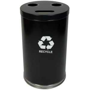 Witt Industries Emoti-Can Recycling Series Collection Recycling Trash Cans in Black