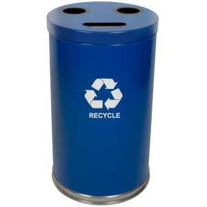 Witt Industries Emoti-Can Recycling Series Collection Recycling Trash Cans in Blue